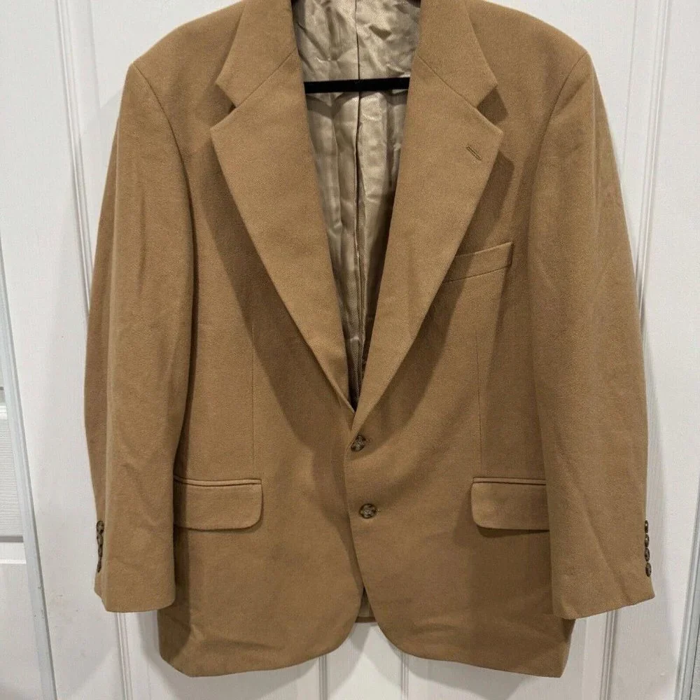 Oscar de la Renta Mens Brown Camel? Tan‎ Sport Coat Blazer Jacket 44R